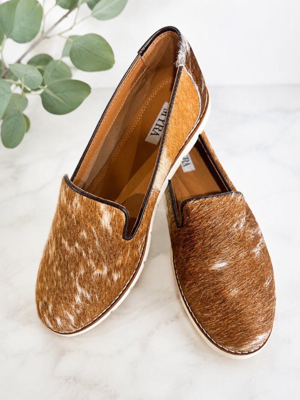 MYRA Hair-On Hide Slip on  Loafers Size 9